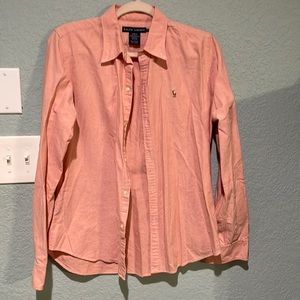 Ralph Lauren button down women’s size 12 peach slim fit